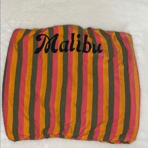 GREEN,yellow ,pink  striped crop top